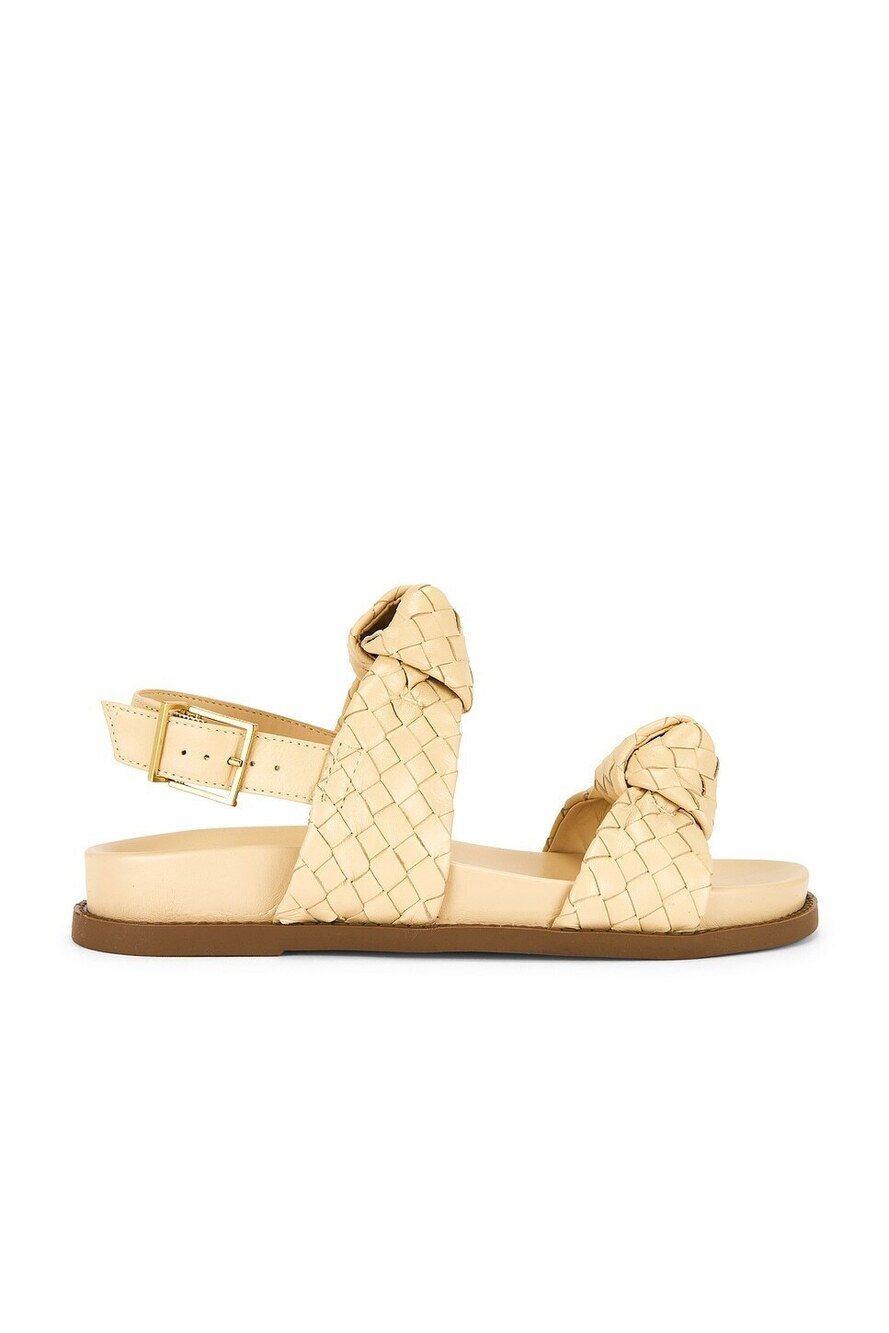 Schutz Kareena Knot Sporty Sandal in Natural Nibs woven leather